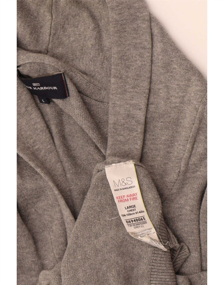 Marks & Spencer Suéter tipo cárdigan azul Harbor para hombre Algodón gris grande