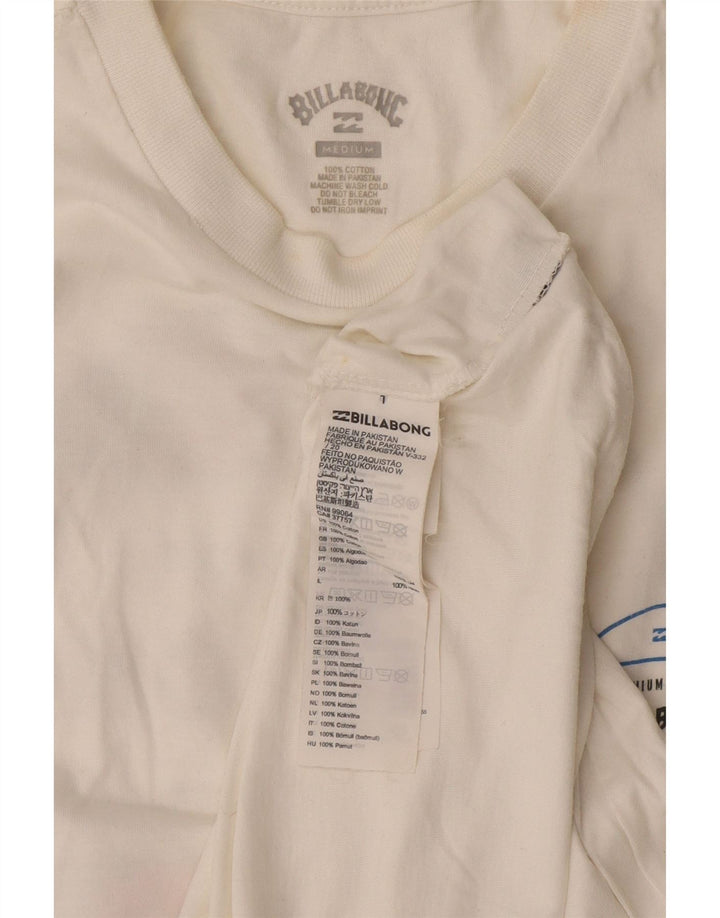 Billabong Hombre Camiseta Gráfica Top Medium Blanco Algodón