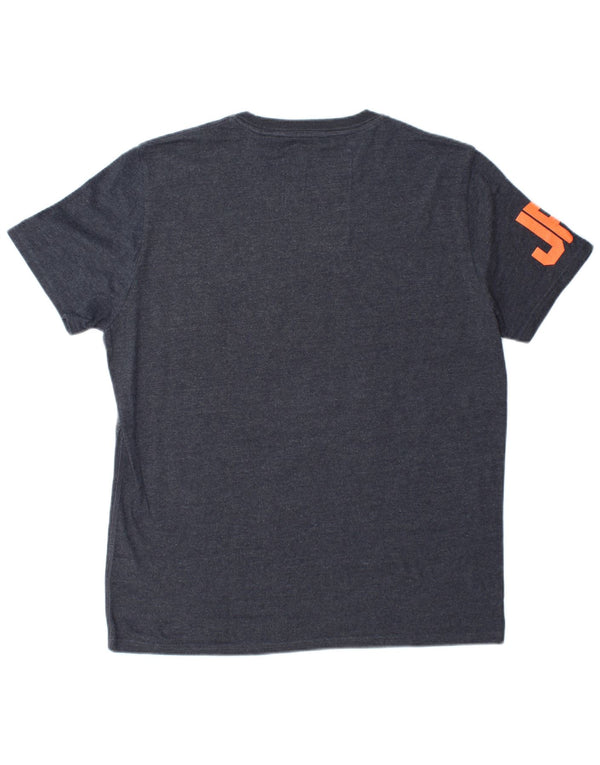 Superdry Camiseta gráfica para hombre Top 2XL Algodón gris con bloques de color