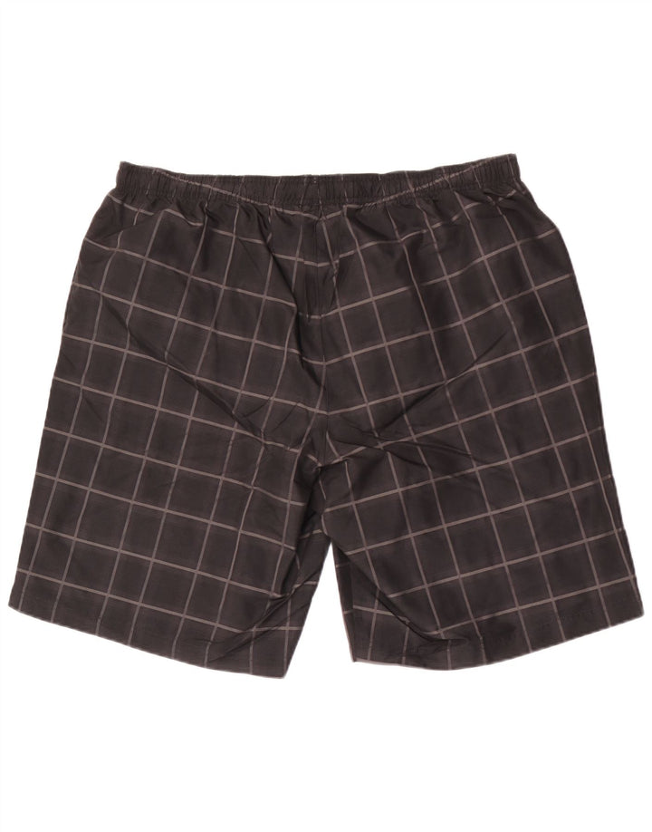 Reebok Pantalones cortos deportivos para hombre XL Black Check Poliéster