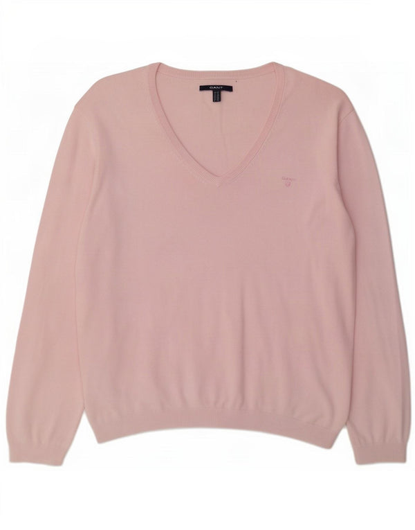 Gant Jersey con cuello en V para hombre, talla 3XL, algodón rosa