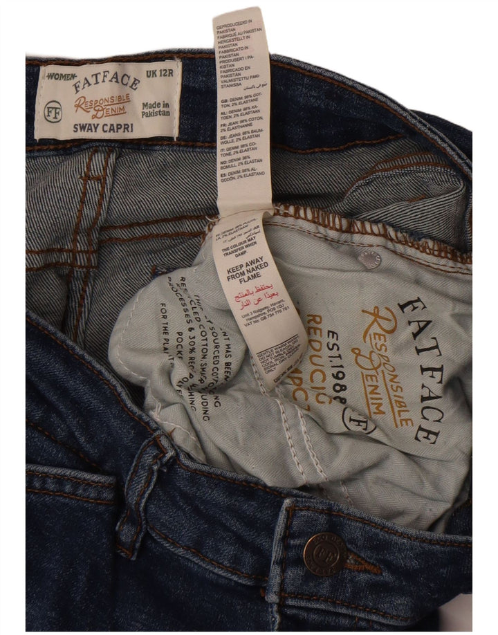 Fat Face Mujer Sway Capri Jeans UK 12 Medium W30 L20 Algodón Azul