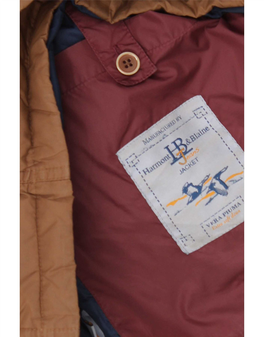 Harmont & Blaine Chaqueta acolchada con capucha para hombre UK 38 Marrón medio