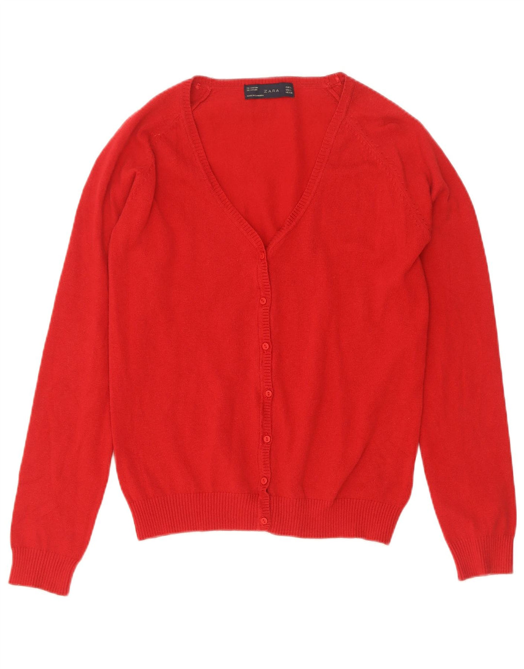 Zara Mujer Cárdigan Suéter UK 44 Grande Rojo