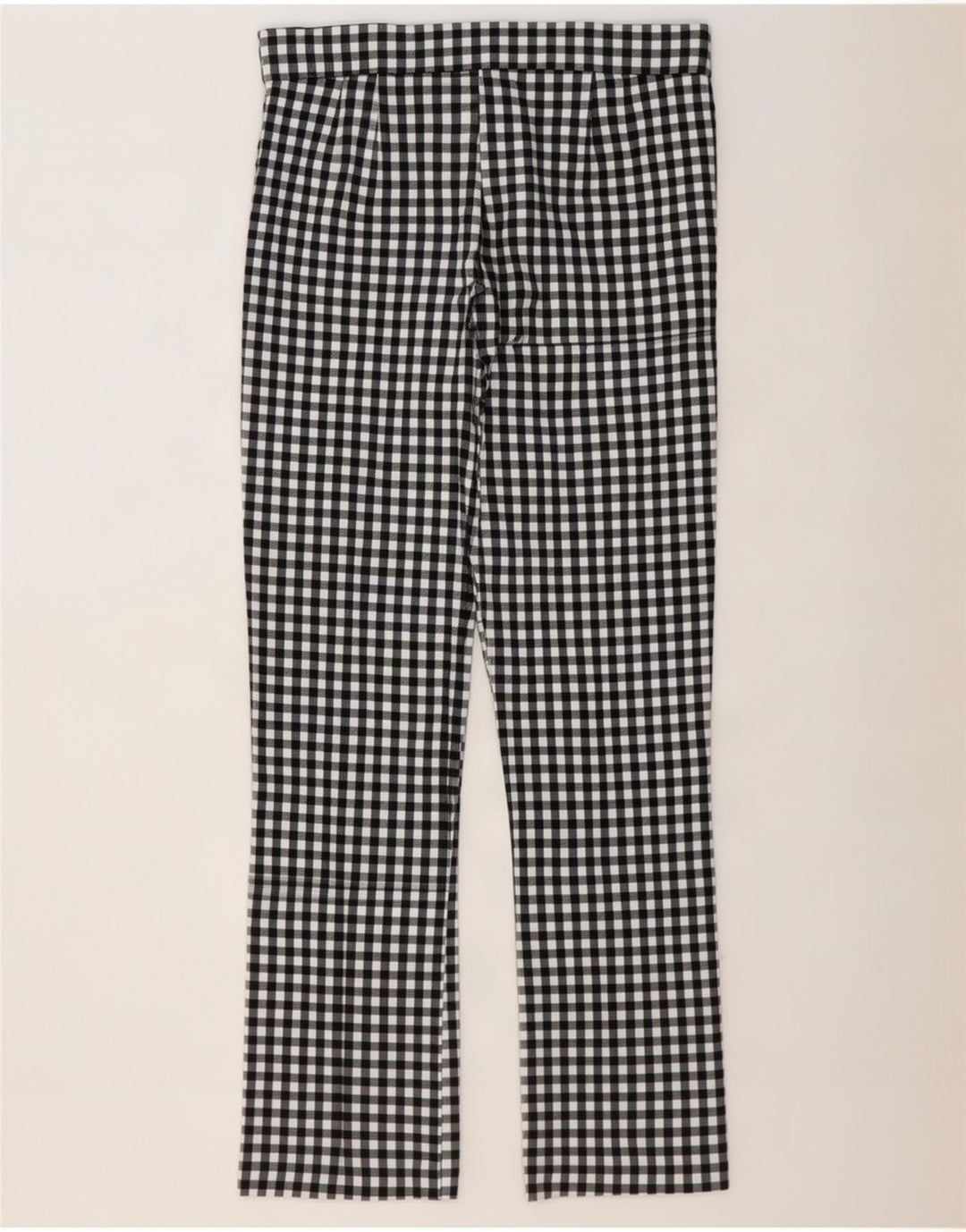 Zara Mujer Pantalón Casual Bootcut Grande W30 L27 Cuadros Negros
