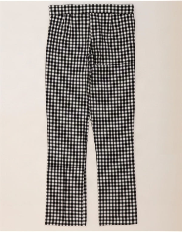 Zara Mujer Pantalón Casual Bootcut Grande W30 L27 Cuadros Negros
