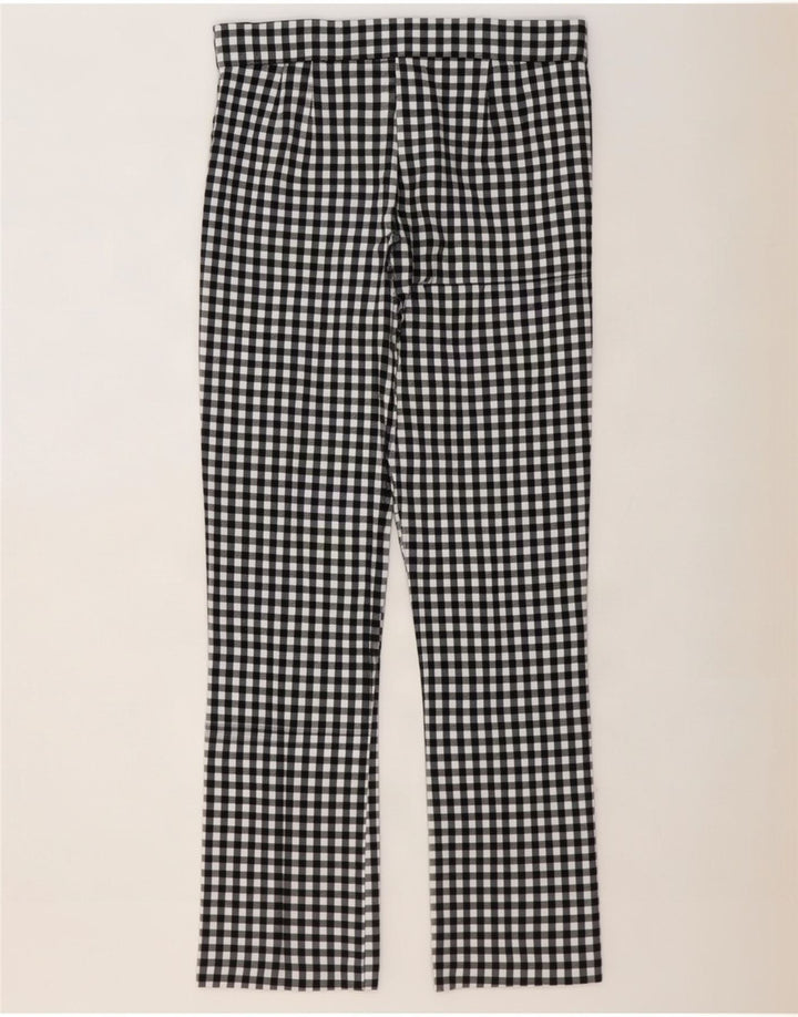 Zara Mujer Pantalón Casual Bootcut Grande W30 L27 Cuadros Negros