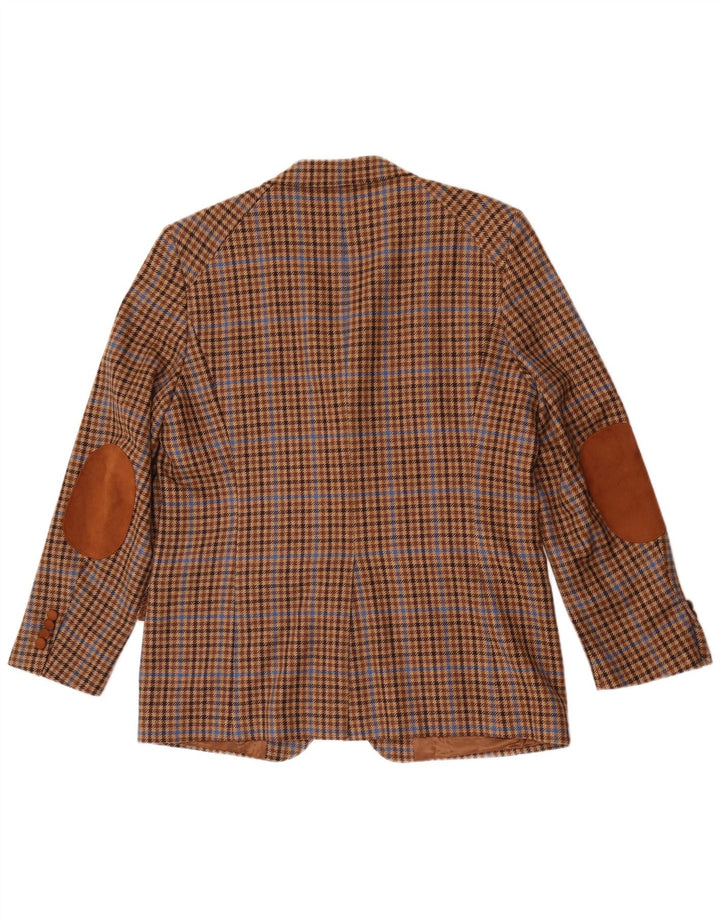 Chaqueta blazer bostoniana de 3 botones para hombre IT 52 XL Lana de pata de gallo marrón