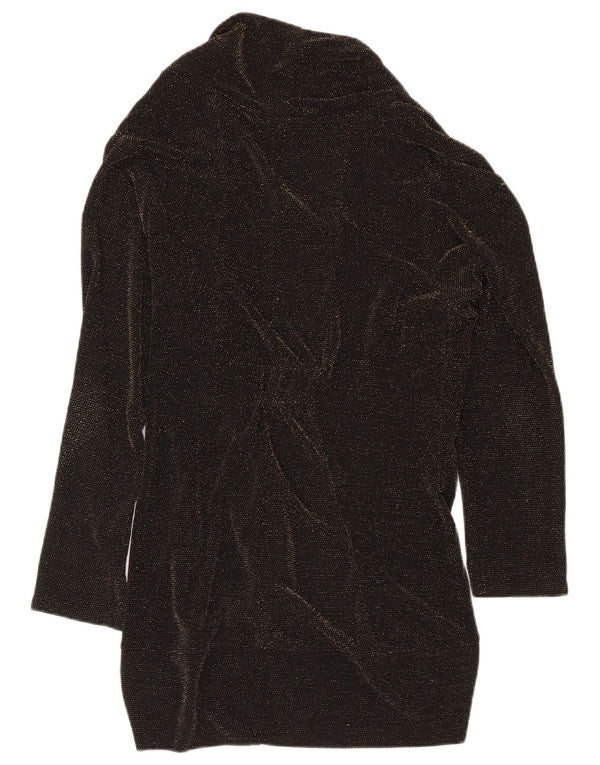 Gerard Cárdigan largo abierto para mujer UK 46 Large Nylon moteado negro