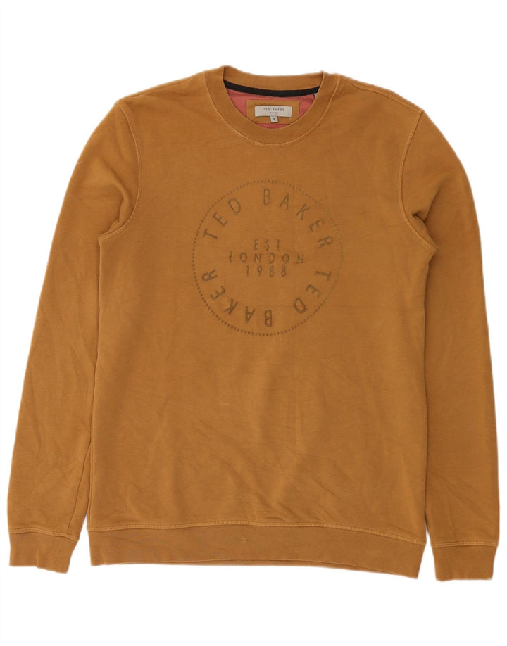 Ted Baker - Sudadera gráfica para hombre, talla 2, algodón marrón pequeño