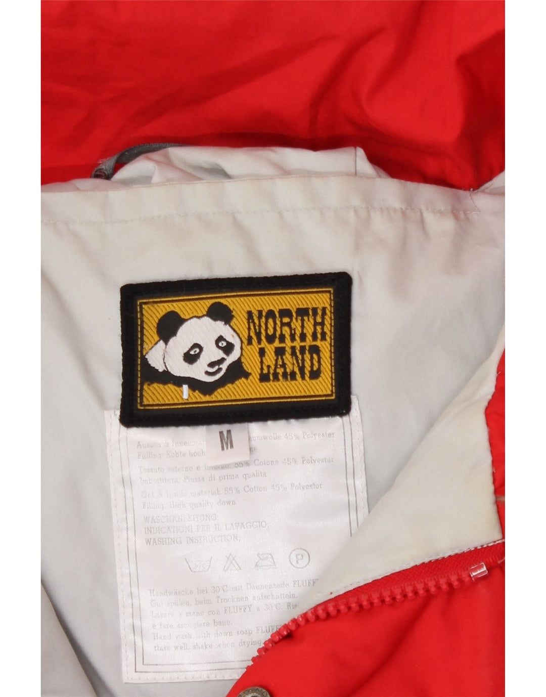 North Land Chaqueta acolchada con capucha para hombre UK 38 Medium Red Cotton