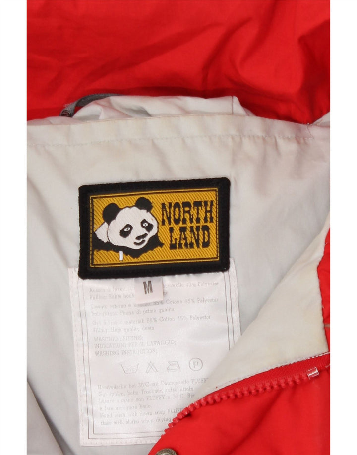 North Land Chaqueta acolchada con capucha para hombre UK 38 Medium Red Cotton