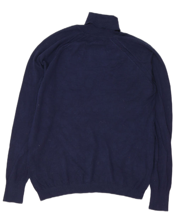 Zara Hombre Jersey De Cuello Vuelto Jersey Grande Azul Marino Viscosa