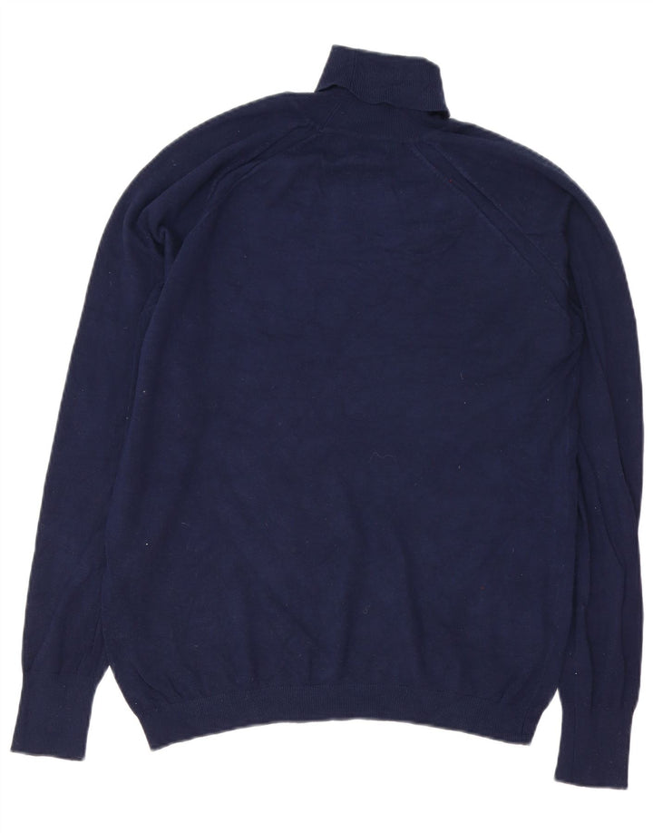 Zara Hombre Jersey De Cuello Vuelto Jersey Grande Azul Marino Viscosa