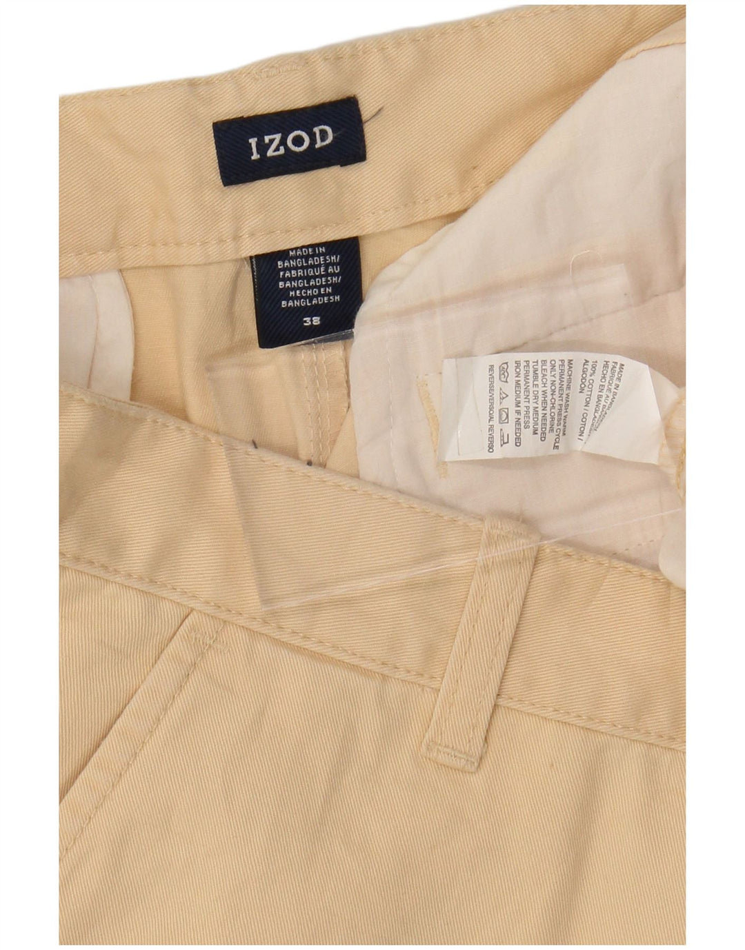 IZOD Pantalones cortos cargo para hombre W38 XL Algodón beige