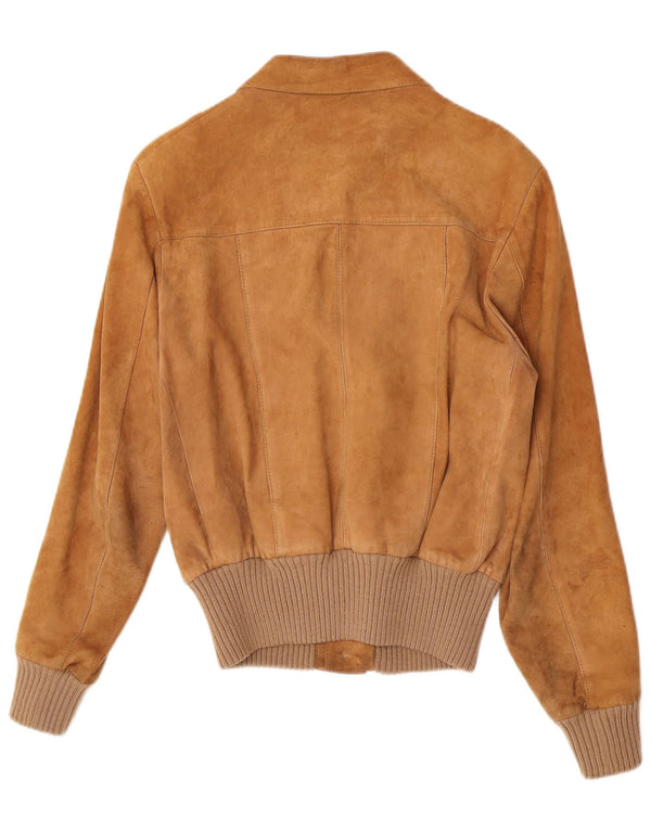 Vintage hombres bombardero ante chaqueta IT 48 medio beige