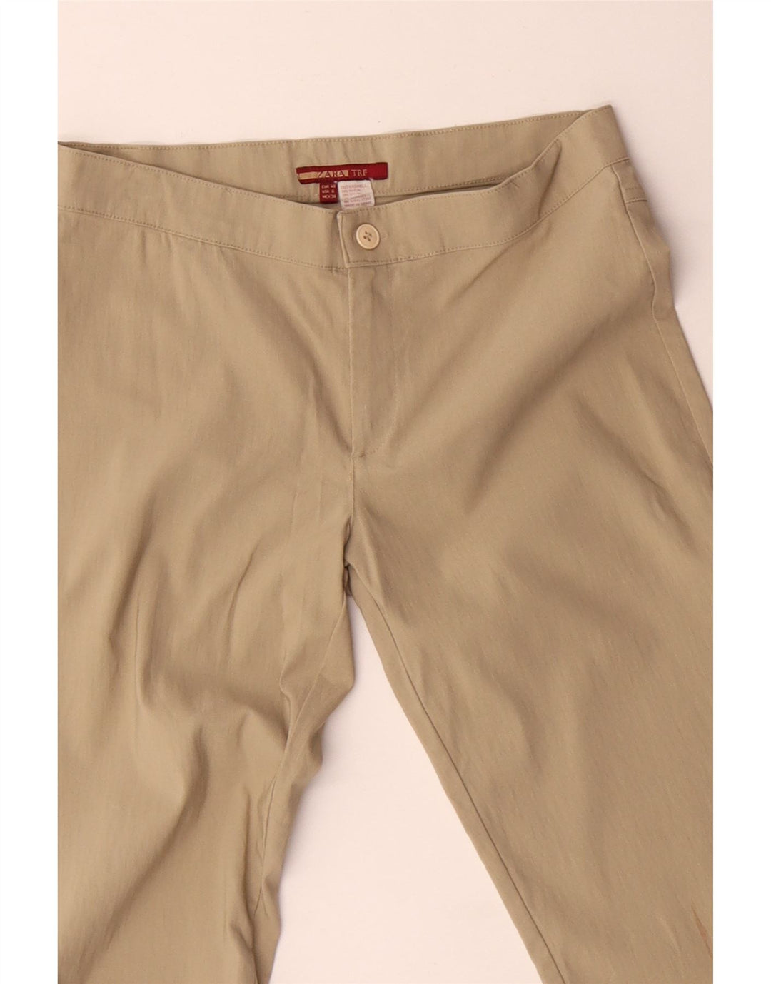 Zara Pantalones casuales acampanados para mujer EU 40 Medium W30 L32 Rayón beige