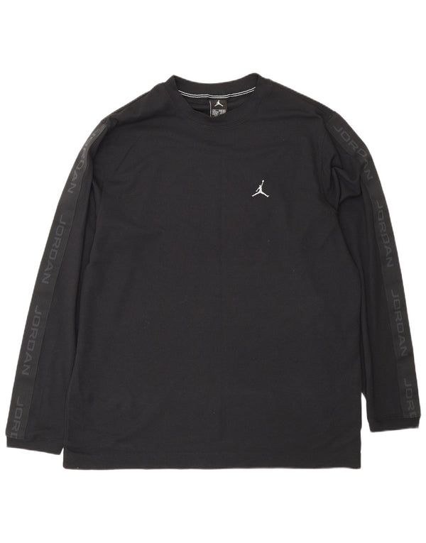 Jordan Mens Graphic Top Manga Larga UK 42/44 Grande Negro Poliéster