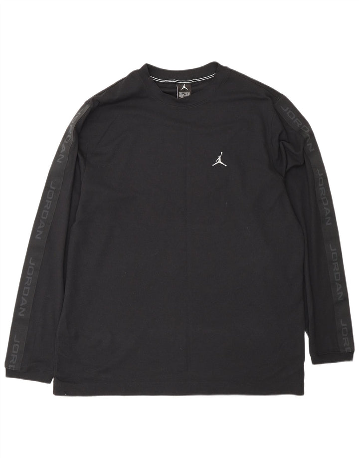 Jordan Mens Graphic Top Manga Larga UK 42/44 Grande Negro Poliéster
