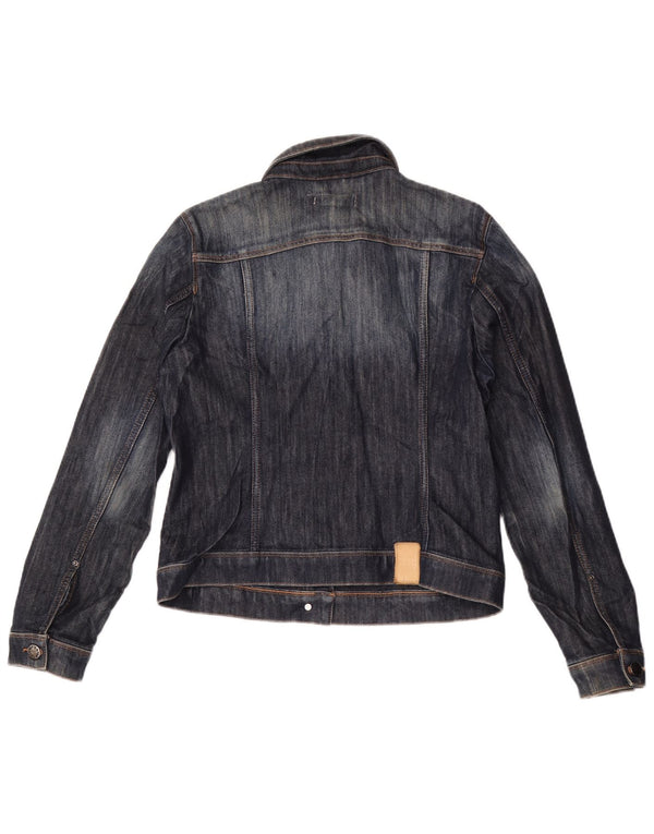 ZARA Mujer Chaqueta Vaquera Corta ES 40 XL Azul Marino