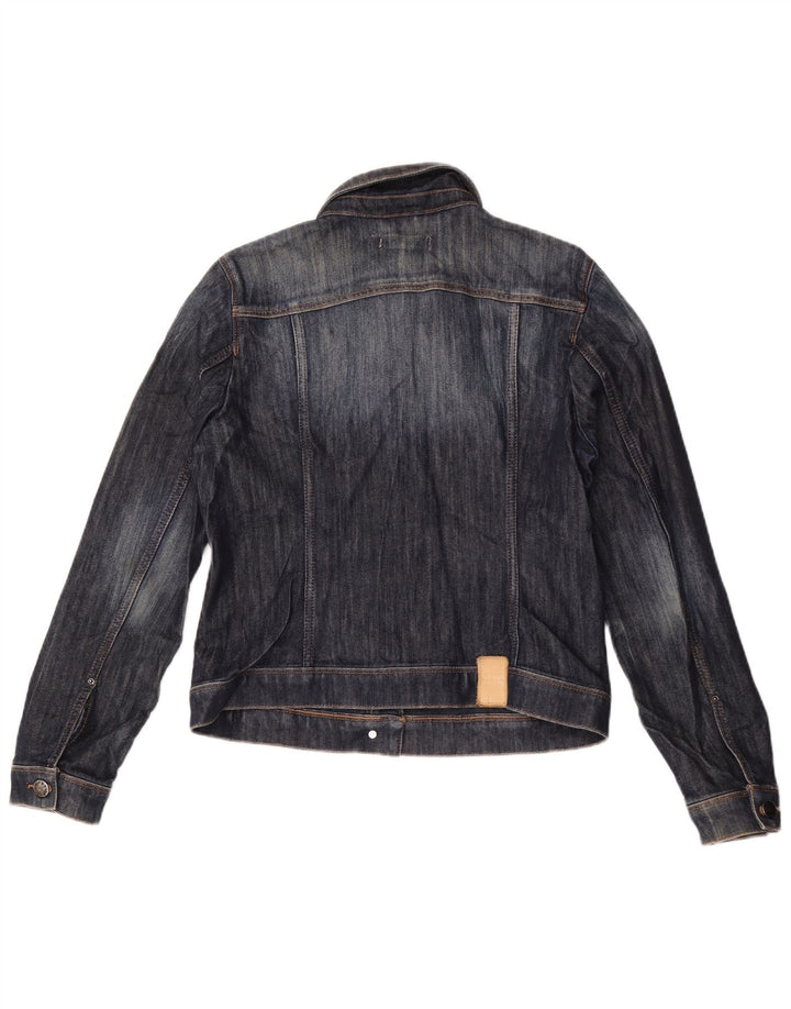 ZARA Mujer Chaqueta Vaquera Corta ES 40 XL Azul Marino