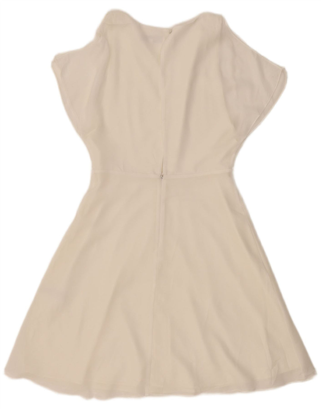 Reiss Vestido acampanado para mujer UK 10 Pequeño Poliéster blanco roto