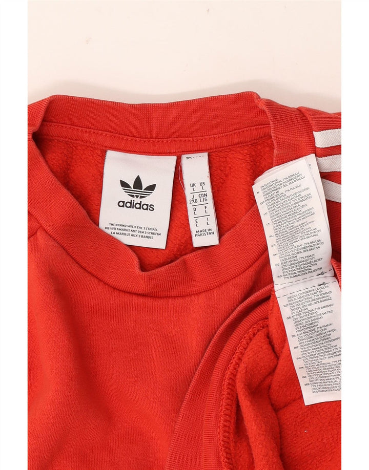 Adidas Hombre Sudadera Jumper Grande Rojo Algodón