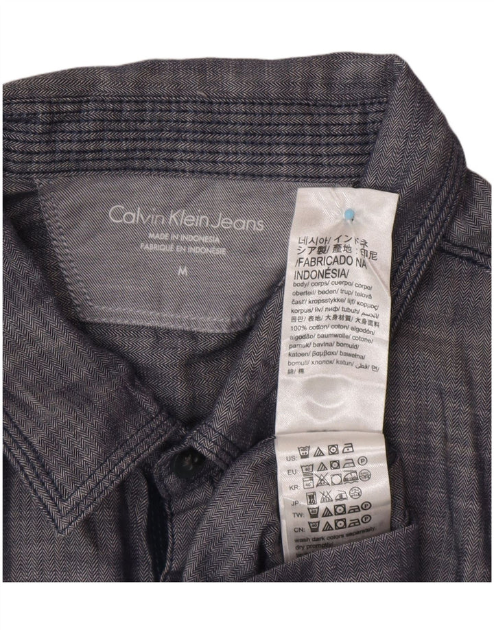 CALVIN KLEIN JEANS Camisa de manga corta para hombre Azul marino medio Espiga