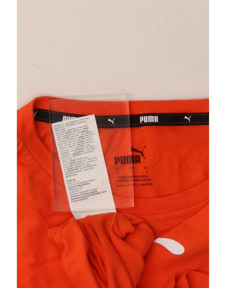 PUMA Mens Graphic T-Shirt Top Large Orange Elastane Vintage Puma and Second-Hand Puma from Messina Hembry 