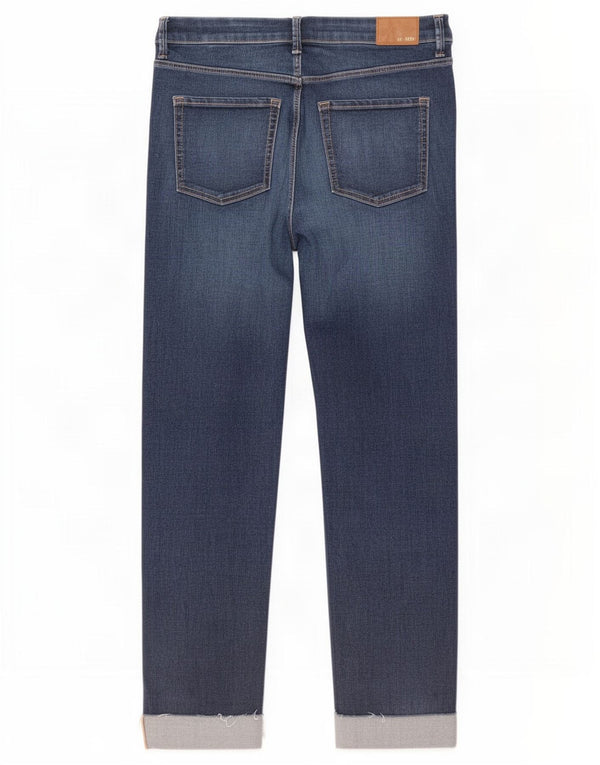 Marks & Spencer - Vaqueros recortados para mujer, talla 40, talla grande, W32, L26, color azul