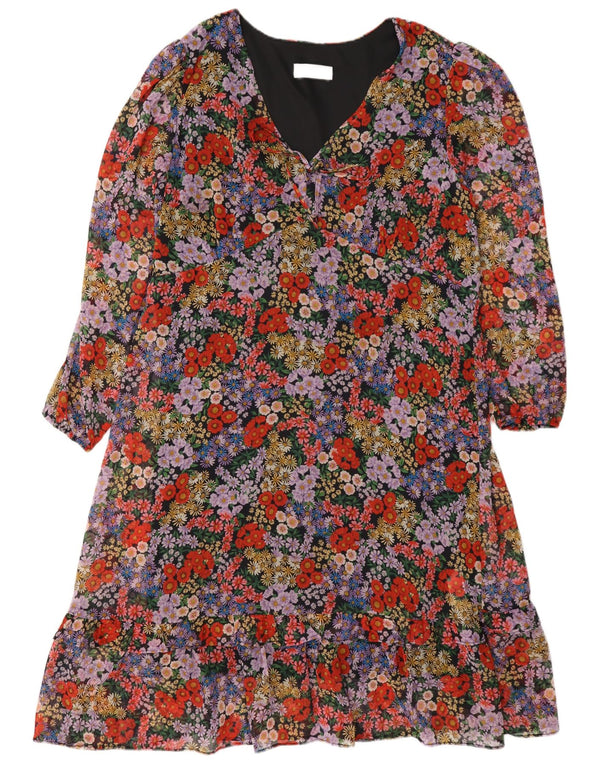 Wallis Vestido escalonado de manga larga para mujer UK 40 XL Multicolor Floral