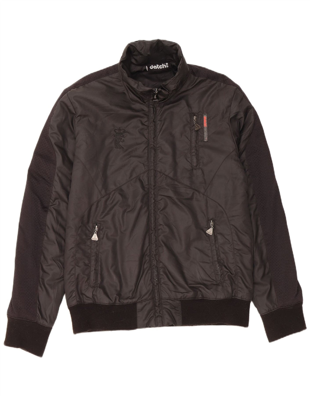 DATCH Chaqueta Bomber para Hombre UK 40 Grande Poliéster Negro