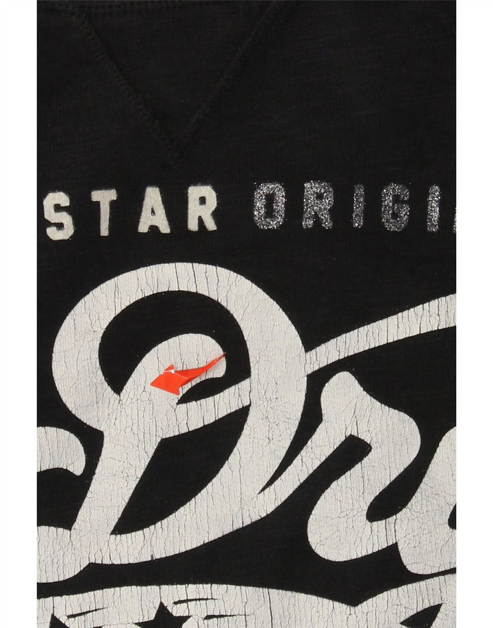 SUPERDRY Sudadera gráfica para mujer Jumper UK 46 Large Black Cotton