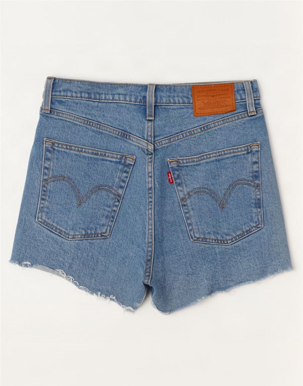 Levi's Mujer Ribcage Shorts De Mezclilla Mediano W28 Algodón Azul