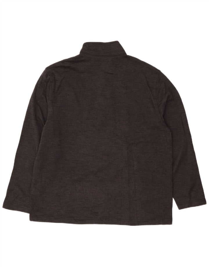 IZOD Sudadera con cuello y botones para hombre Jersey XL Gris Espiga Poliéster