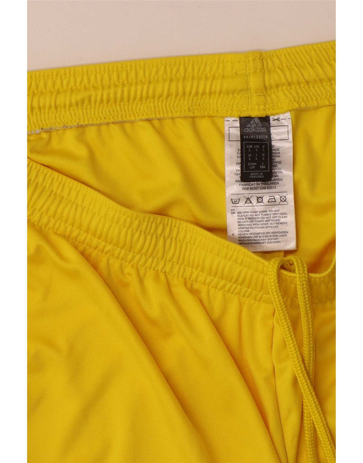 Adidas - Pantalones cortos deportivos para hombre, poliéster amarillo grande