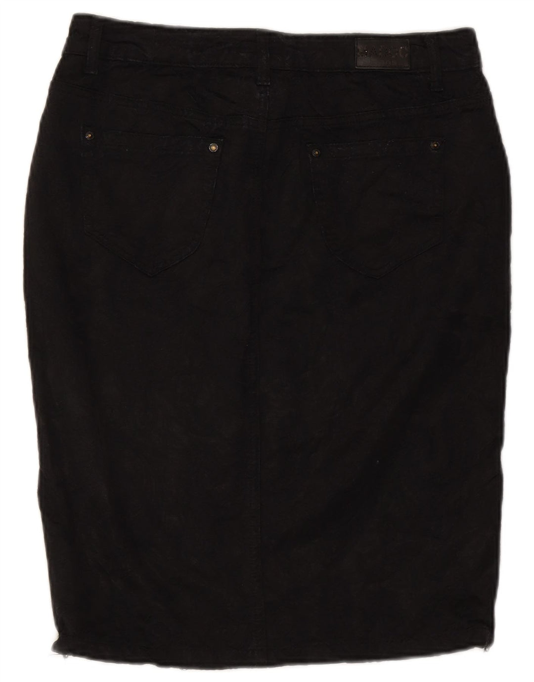 Vintage mujer lápiz falda EU 40 medio W30 negro algodón clásico