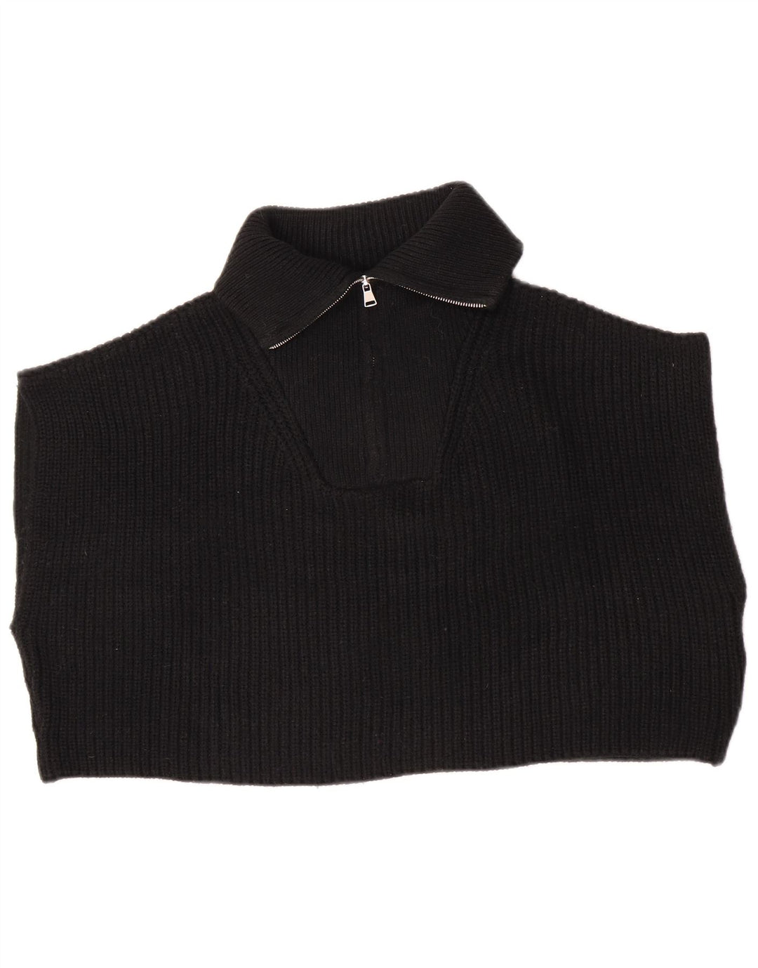 Zara Camiseta sin mangas con cuello y cremallera extragrande para mujer UK 44 Medium Black