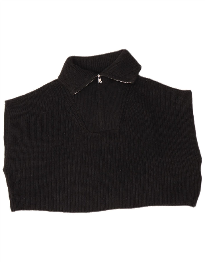 Zara Camiseta sin mangas con cuello y cremallera extragrande para mujer UK 44 Medium Black