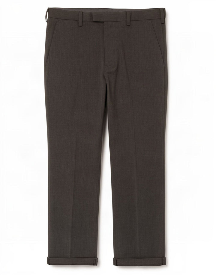 Marks & Spencer Pantalón de traje de corte regular para hombre W36 L29 Poliéster gris