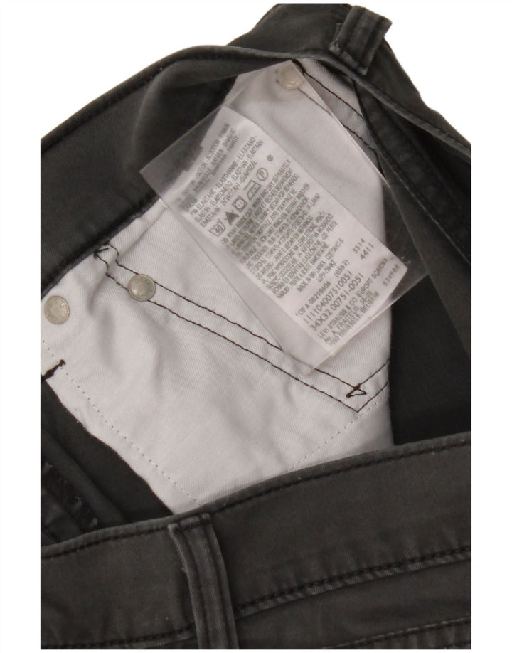 LEVI'S Pantalones casuales rectos para hombre W34 L32 Algodón gris