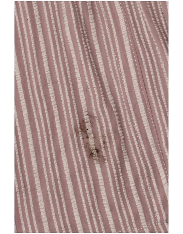 Zara Vestido Acampanado para Mujer UK 44 Viscosa Rayas Rosa Mediana