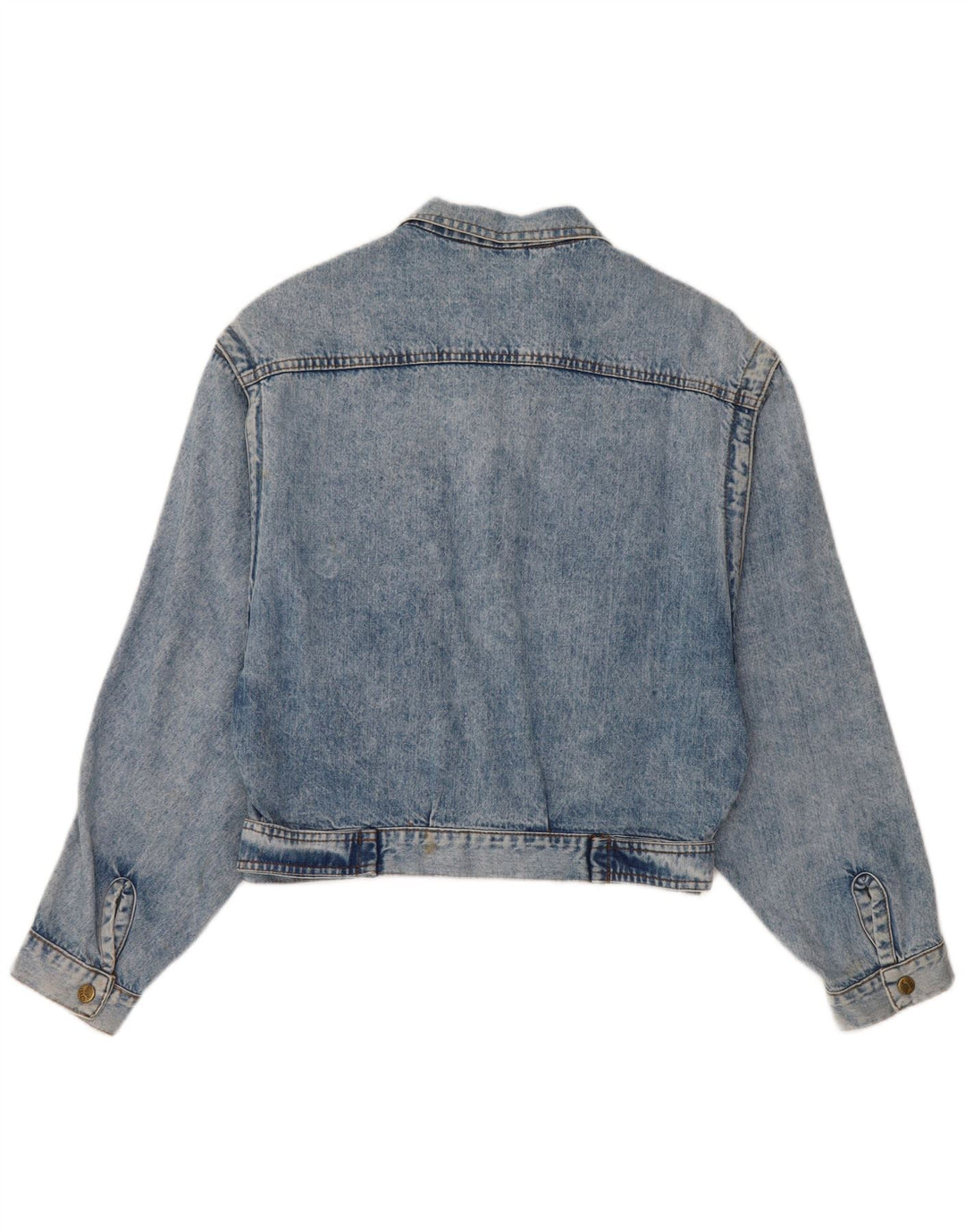 Vintage mujer chaqueta de mezclilla Reino Unido 12 algodón azul medio