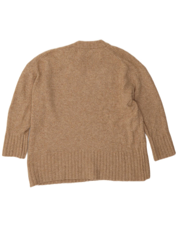 Zara Jersey Suelto con Cuello Redondo y Ajuste Holgado para Mujer UK 44 Acrílico Beige Medio