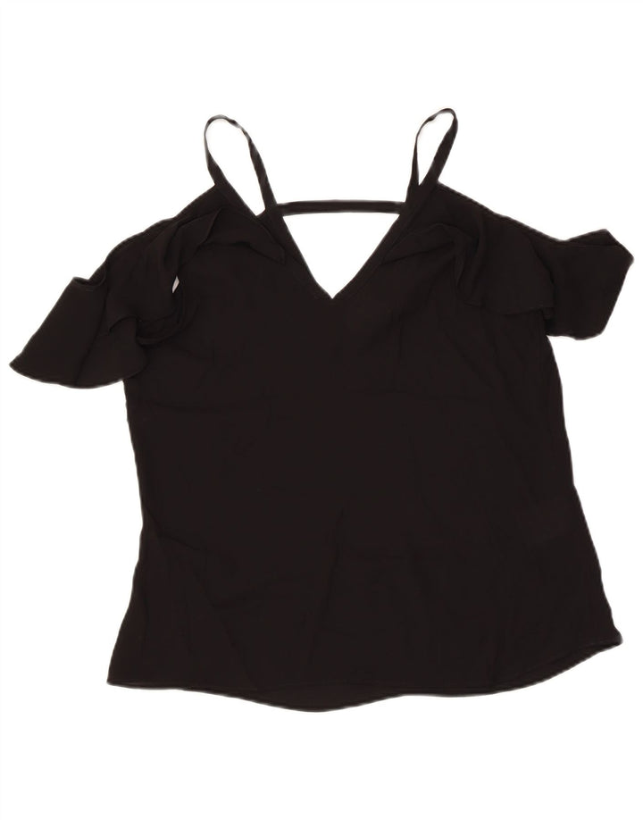 BCBGMAXAZRIA Top con hombros descubiertos para mujer UK 2 2XS Poliéster negro