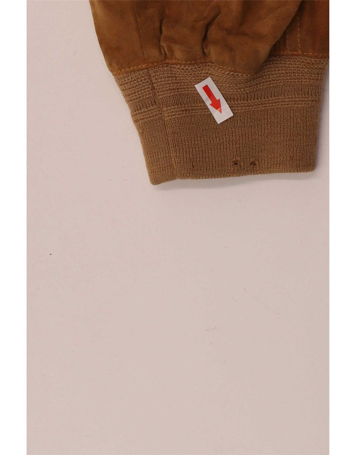 Chaqueta de ante vintage para hombre IT 52 XL cuero marrón
