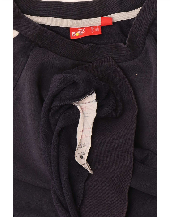 Puma Hombre Sudadera Jumper Large Azul Marino Colorblock Algodón