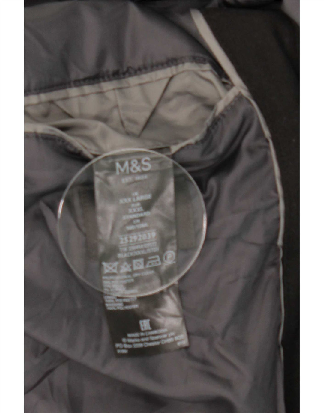 Marks & Spencer Abrigo para hombre UK 46 3XL Poliéster negro