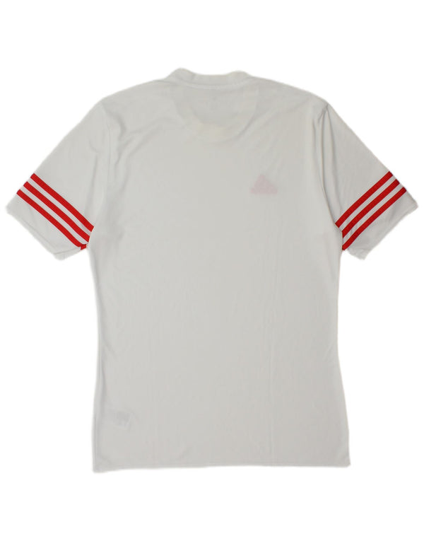 Adidas Mens Climalite Camiseta Top Medio Blanco Poliéster