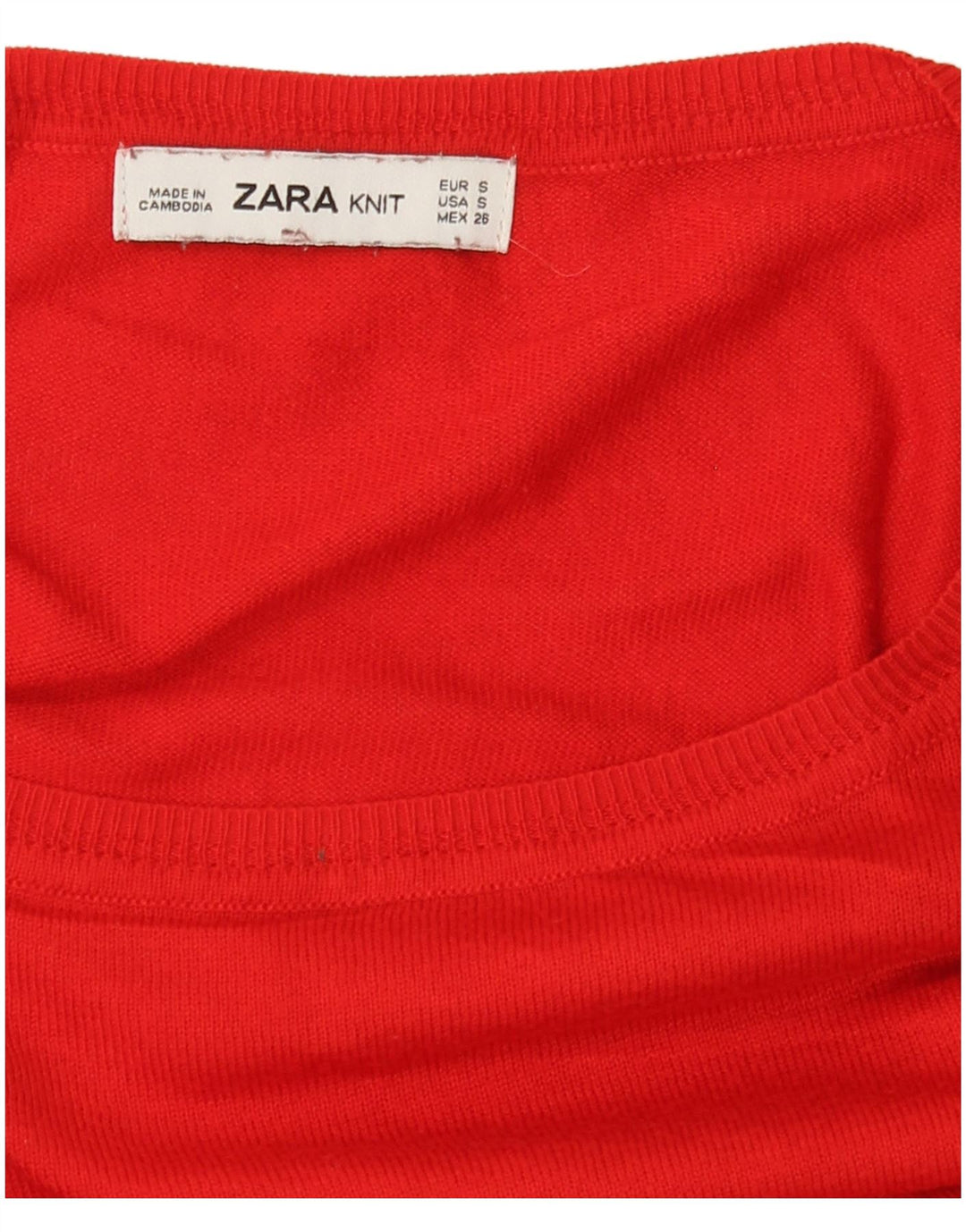 Zara - Jersey extragrande con cuello barco para mujer, talla 10, color rojo